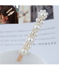 Korean Pearl Fashion Floral Design Women Hair Clip - Golden
