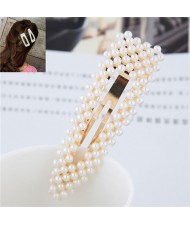 Pearl Style High Fashion Waterdrop Shape Women Hair Clip - Golden