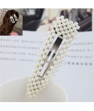 Pearl Style High Fashion Waterdrop Shape Women Hair Clip - Silver