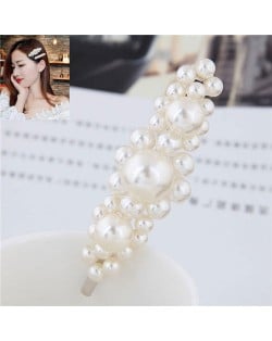 Korean Fashion Graceful Style Pearl Women Hair Clip - Silver