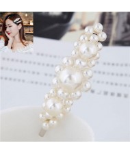 Korean Fashion Graceful Style Pearl Women Hair Clip - Silver