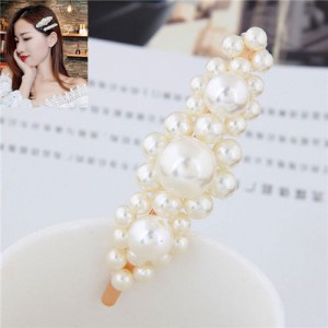 Korean Fashion Graceful Style Pearl Women Hair Clip - Golden