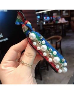 Pearl and Beads Embellished High Fashion Hair Band - Multicolor