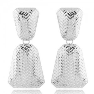 Engraving Alloy High Fashion Women Statement Earrings - Silver
