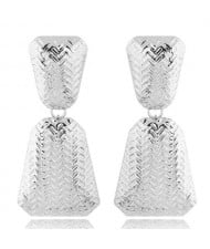 Engraving Alloy High Fashion Women Statement Earrings - Silver