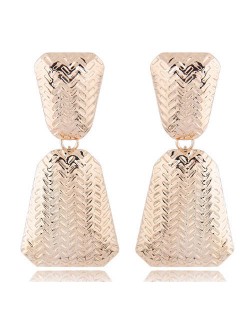 Engraving Alloy High Fashion Women Statement Earrings - Golden