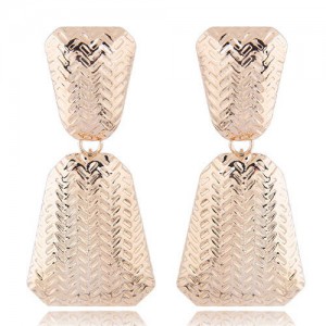 Engraving Alloy High Fashion Women Statement Earrings - Golden