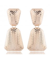 Engraving Alloy High Fashion Women Statement Earrings - Golden