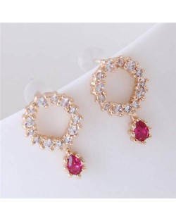 Cubic Zirconia Waterdrop Inspired Elegant Women Earrings