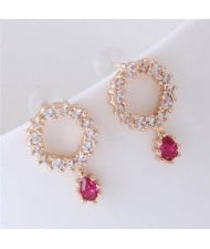Cubic Zirconia Waterdrop Inspired Elegant Women Earrings