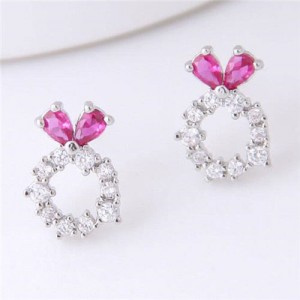Sweet Rabbit Design Hoop Fashion Women Earrings - Silver