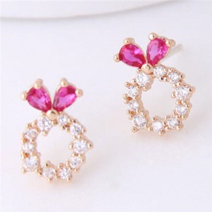Sweet Rabbit Design Hoop Fashion Women Earrings - Golden