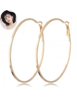 Big Hoop High Fashion Women Costume Earrings - Golden