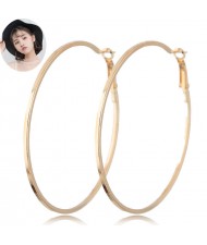 Big Hoop High Fashion Women Costume Earrings - Golden