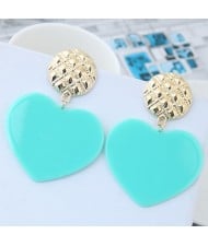 Cute Heart Design High Fashion Women Earrings - Blue