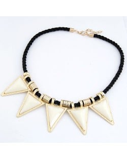 White Fashion Resin Triangles Pendants Necklace