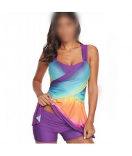 Gradient Color High Fashion Women Swimwear - Purple