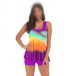 Rainbow Inspired Dress Style High Fashion Women Swimwear - Purple