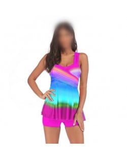 Rainbow Inspired Dress Style High Fashion Women Swimwear - Rose