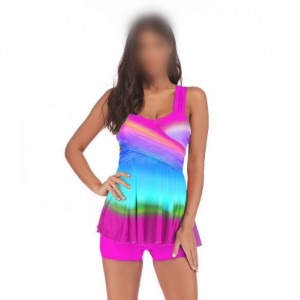Rainbow Inspired Dress Style High Fashion Women Swimwear - Rose