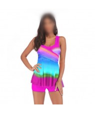 Rainbow Inspired Dress Style High Fashion Women Swimwear - Rose