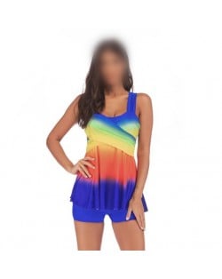 Rainbow Inspired Dress Style High Fashion Women Swimwear - Royal Blue