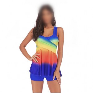 Rainbow Inspired Dress Style High Fashion Women Swimwear - Royal Blue