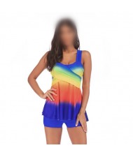 Rainbow Inspired Dress Style High Fashion Women Swimwear - Royal Blue