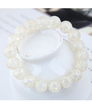 Sweet Fashion Floral Glass Ball Women Bracelet - White