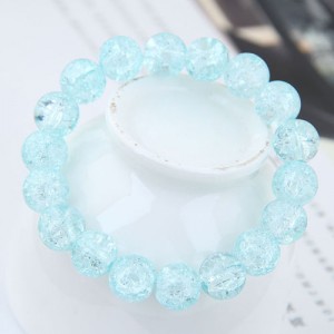 Sweet Fashion Floral Glass Ball Women Bracelet - Blue
