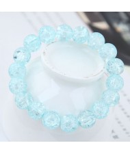 Sweet Fashion Floral Glass Ball Women Bracelet - Blue