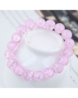Sweet Fashion Floral Glass Ball Women Bracelet - Violet