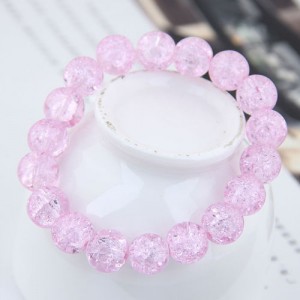 Sweet Fashion Floral Glass Ball Women Bracelet - Violet