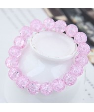 Sweet Fashion Floral Glass Ball Women Bracelet - Violet