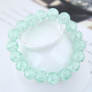 Sweet Fashion Floral Glass Ball Women Bracelet - Green