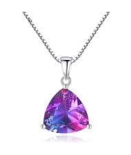 Rainbow Stone Pendant 925 Sterling Silver Necklace