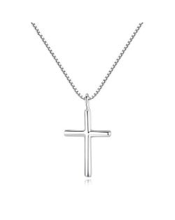 Minimalist Style Cross Pendant 925 Sterling Silver Necklace