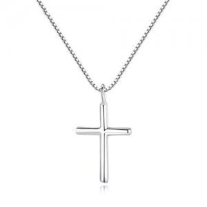Minimalist Style Cross Pendant 925 Sterling Silver Necklace