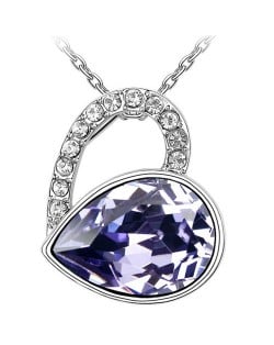 Love At This Moment Austrian Crystal Pendant Necklace - Purple