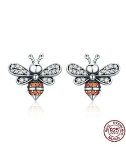 Bees Design 925 Sterling Silver Earrings