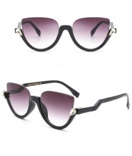 9 Colors Available Half Frame Vintage Design High Fashion Sunglasses