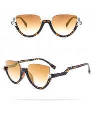 9 Colors Available Half Frame Vintage Design High Fashion Sunglasses