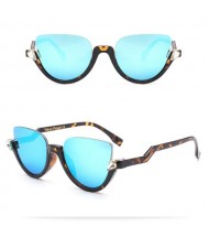 9 Colors Available Half Frame Vintage Design High Fashion Sunglasses