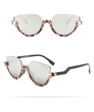 9 Colors Available Half Frame Vintage Design High Fashion Sunglasses