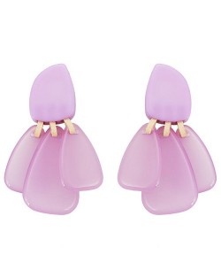 Acrylic Multiple Plates High Fashion Women Earrings - Violet