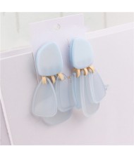 Acrylic Multiple Plates High Fashion Women Earrings - Blue
