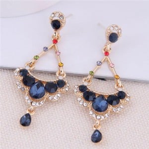 Boho Colorful Rhinestone Water Drop Women Earrings