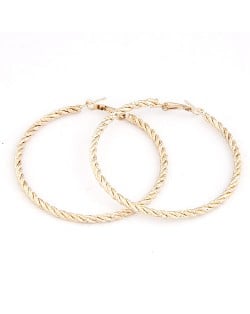 Dangling Oval Shape Hoop Elegant Fashion Alloy Earrings - Golden