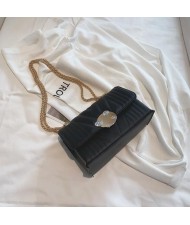 (4 Colors Available) Shining Gems Embellished Buckle Chain Fashion Women Handbag/ Shoulder Bag