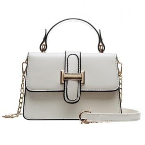 (4 Colors Available) Solid Color Classic Buckle Design High Fashion Lady Handbag/ Shoulder Bag